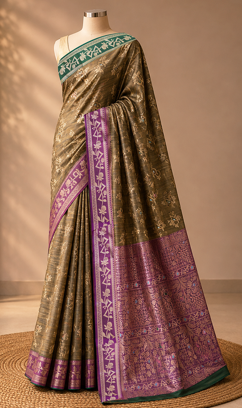 Indian Soft Katan without Blouse pcs
