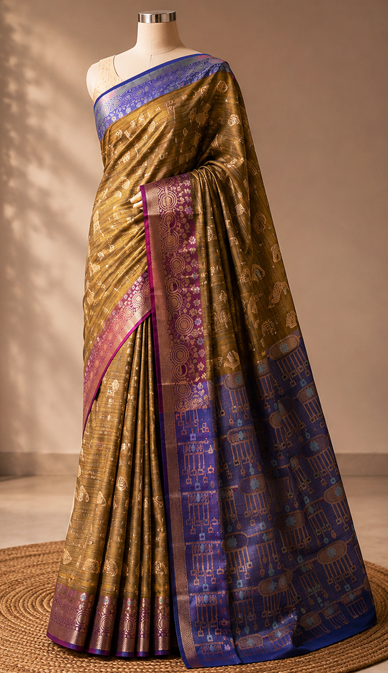 Indian Soft Katan without Blouse pcs
