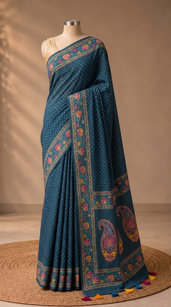 Boutiques Cotton Saree with running Blouse Pcs