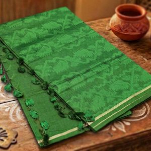 Silk Jamdani saree withrunning Blouse Pcs