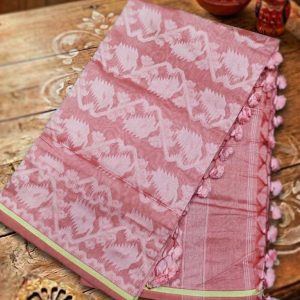 Silk Jamdani saree withrunning Blouse Pcs
