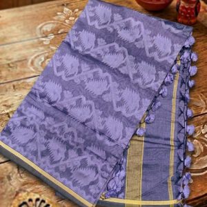Silk Jamdani saree withrunning Blouse Pcs